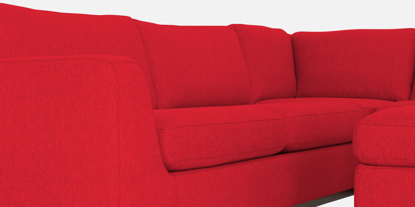 Freedom Velvet 6 Seater LHS Corner Sofa In Ox Blood Maroon Colour With Ottoman - Febonic Living