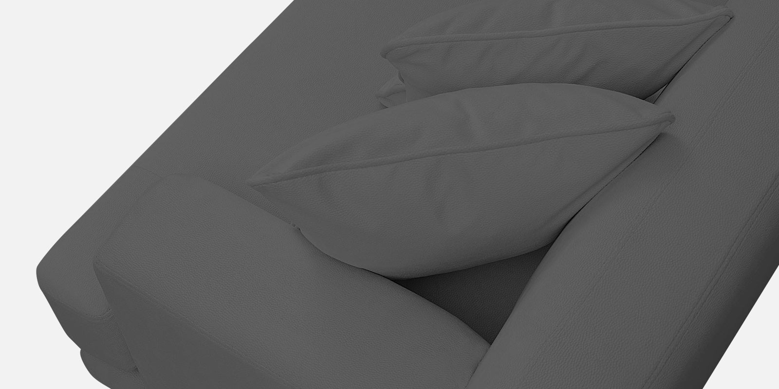 Woody Fabric RHS Sectional Sofa (3+Lounger) In Pure Grey Colour - Febonic Living