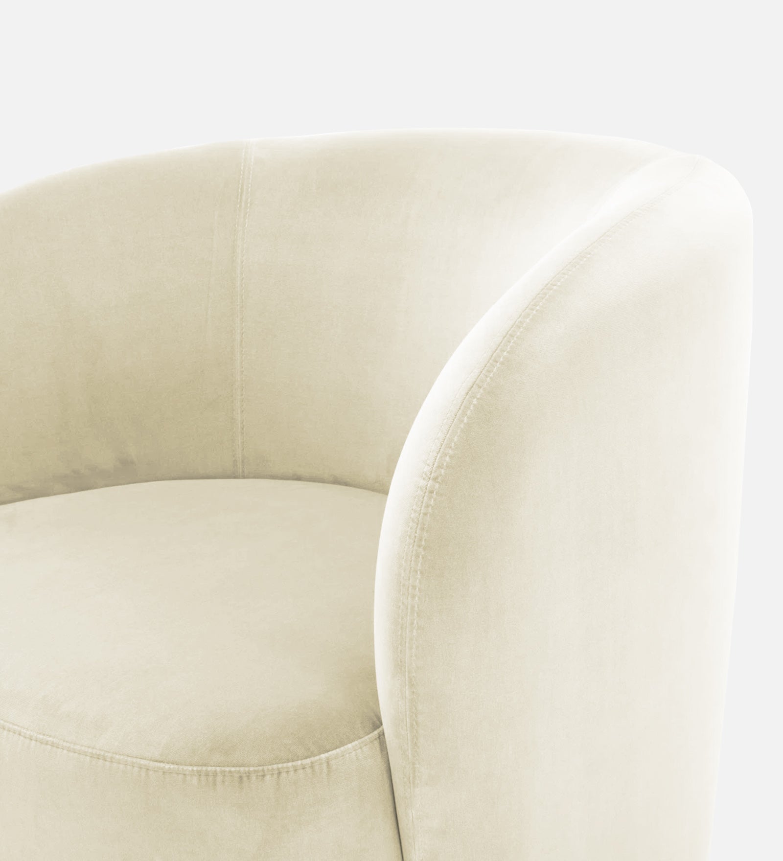 Lucky Velvet Wing Chair In Warm White Colour - Febonic Living