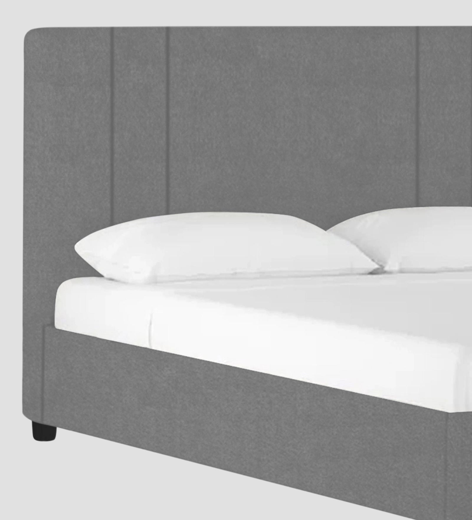 Asyra Velvet Upholstered King Size Bed In Light Grey Colour With Box Storage - Febonic Living