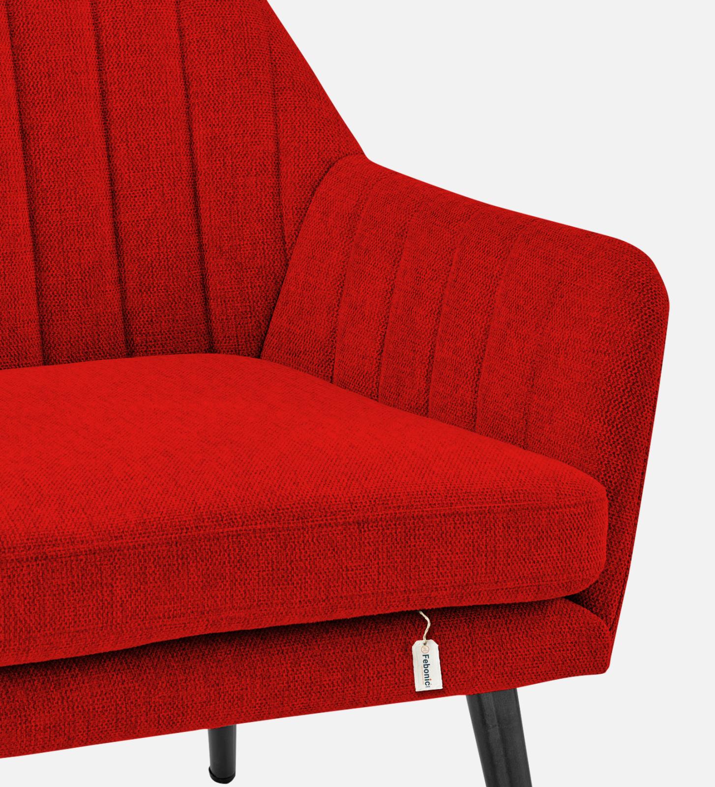 Bella Fabric Arm Chair In Ruby Red Colour - Febonic Living
