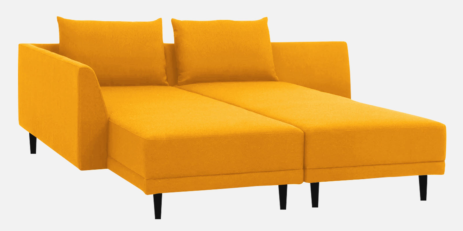 Ira Fabric RHS 6 Seater Convertible Sofa Cum Bed In Bold Yellow Colour - Febonic Living