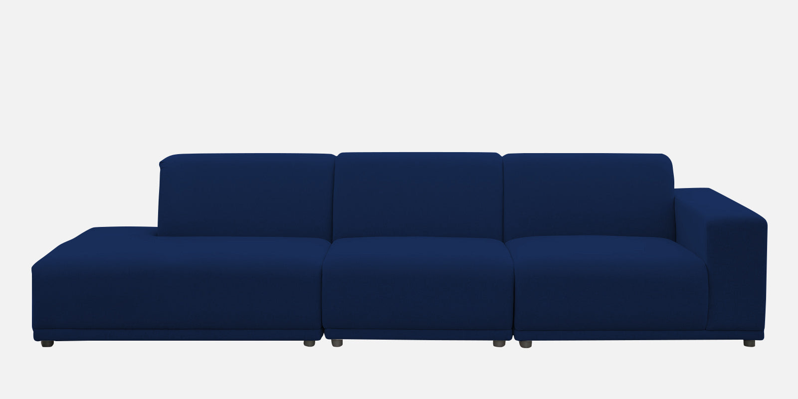 Adam Fabric LHS Sectional Sofa (3+Ottoman Lounger) In Royal Blue Colour - Febonic Living
