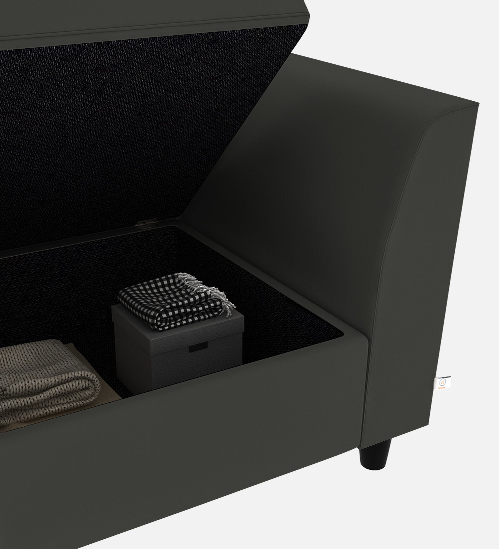 Bristo Velvet 1 Seater Sofa In Hory Grey Colour With Storage - Febonic Living