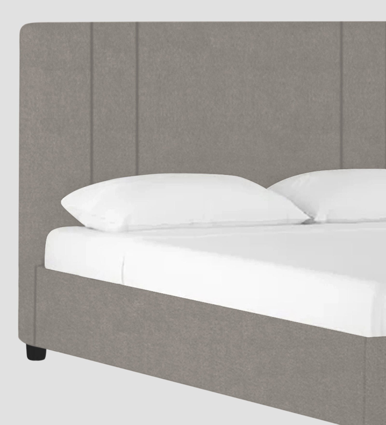 Asyra Velvet Queen Size Bed in Echo Grey Colour With Box Storage - Febonic Living