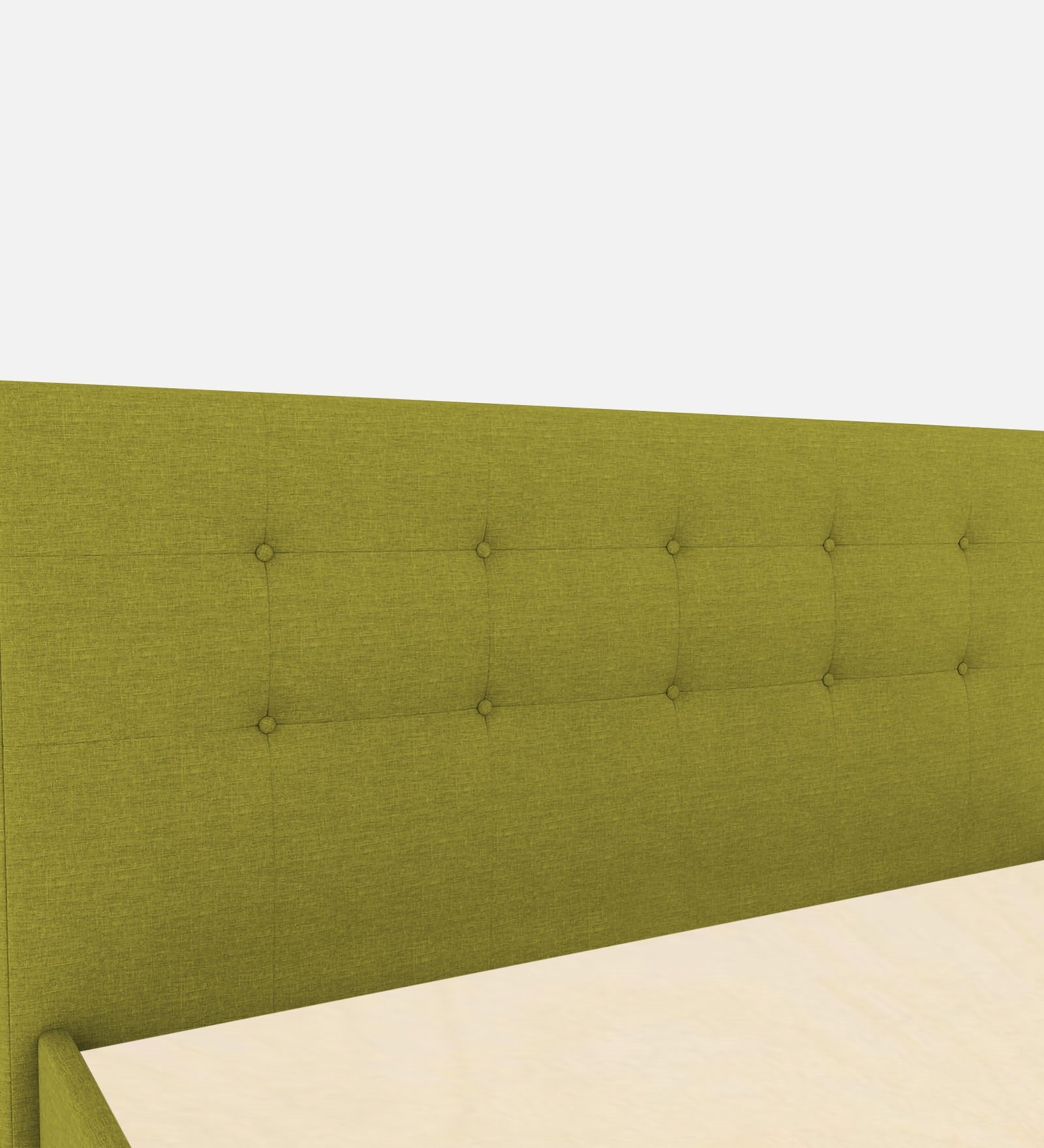 Lido Fabric Queen Size Bed In Parrot Green Colour With Drawer Storage - Febonic Living