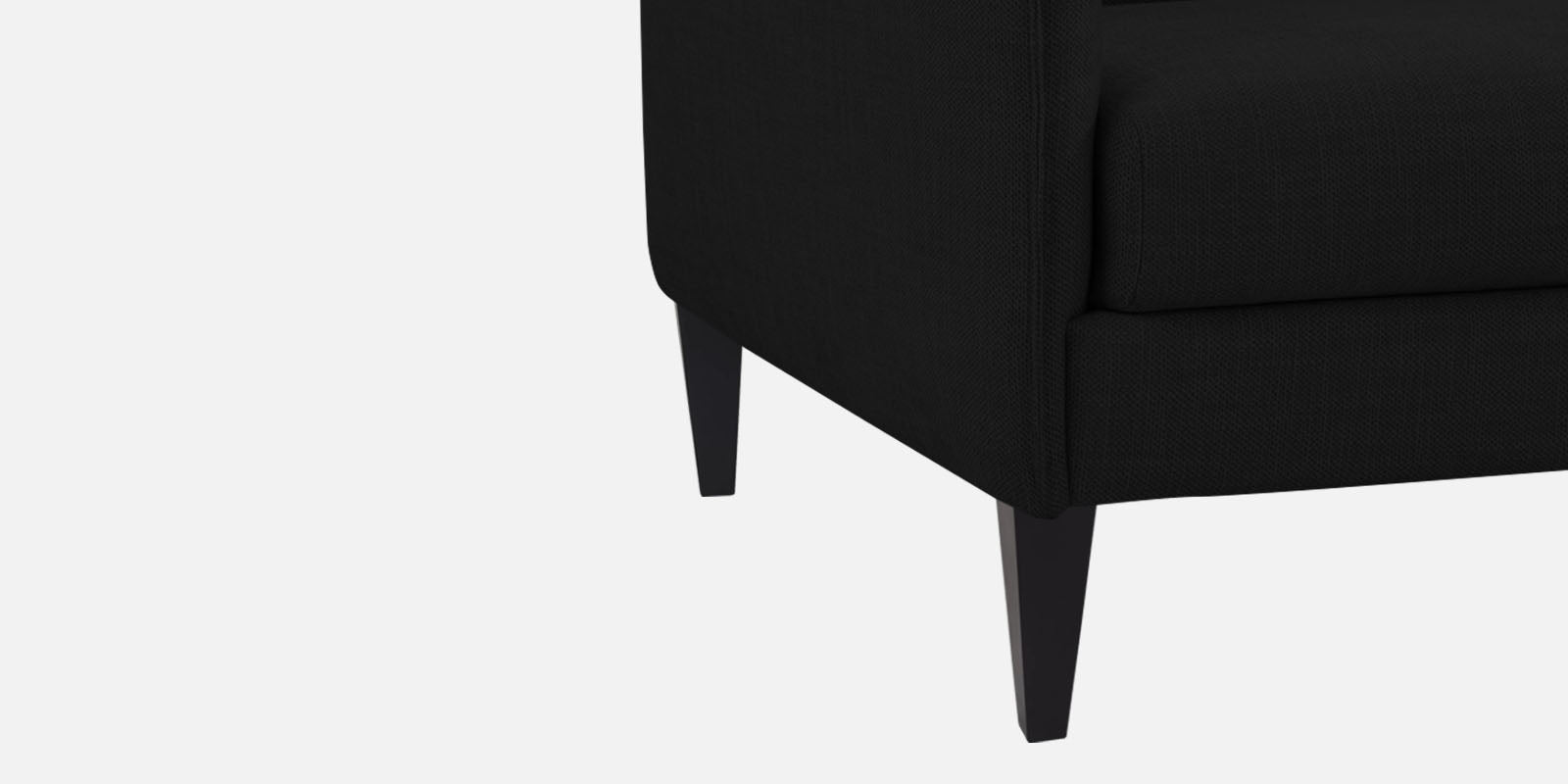 Piku Fabric LHS Sectional Sofa (3+Lounger) In Zed Black Colour - Febonic Living