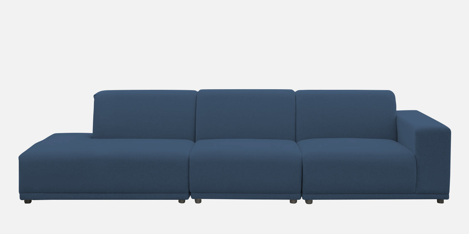 Adam Fabric LHS Sectional Sofa (3+Ottoman Lounger) In Light Blue Colour - Febonic Living