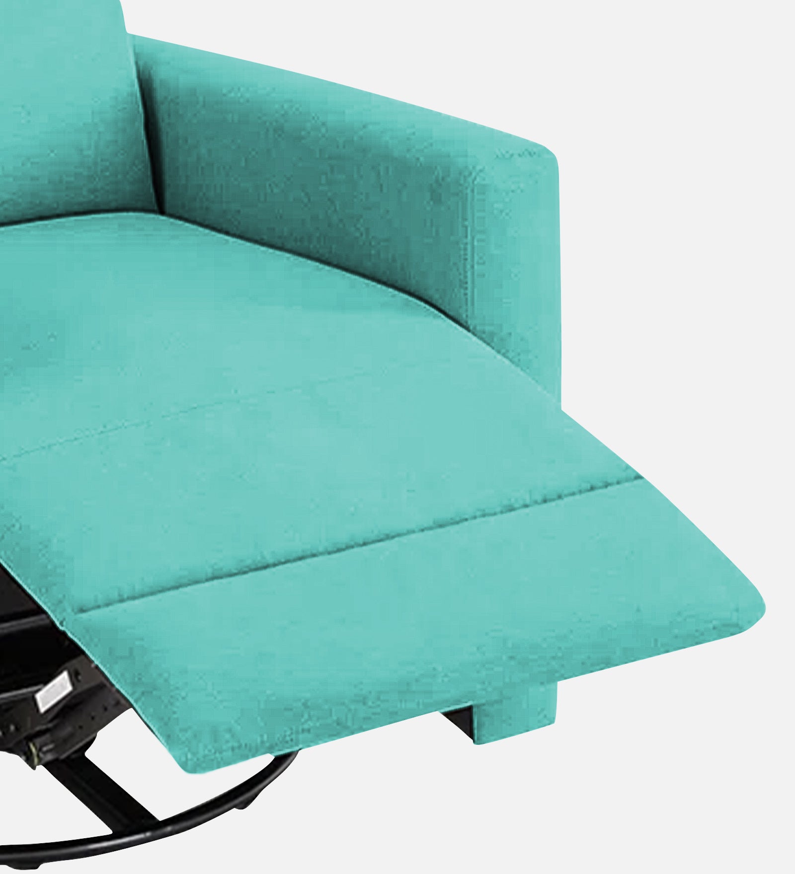 Zura Fabric 1 Seater Rotating Motorized Recliner In Aqua Blue Colour - Febonic Living
