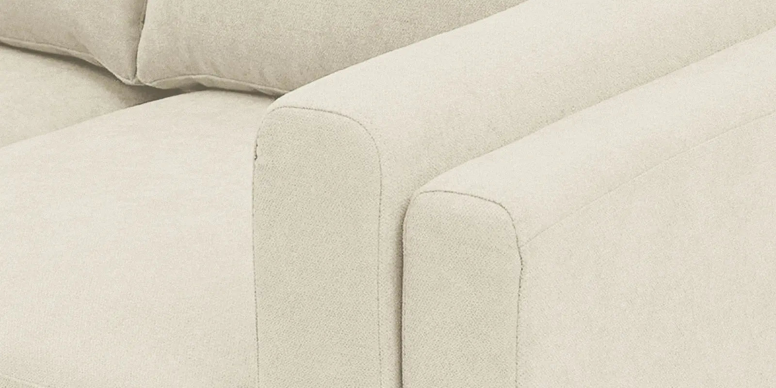 Creata Fabric LHS Sectional Sofa (3+Lounger) In Ivory Cream Colour Febonic Living