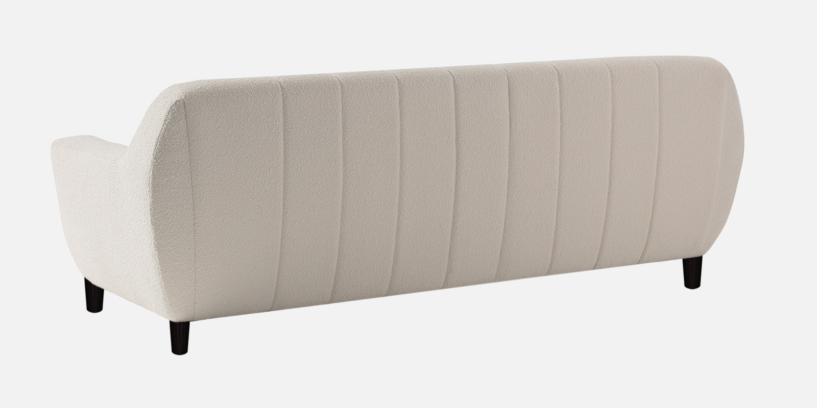 Nesco Boucle Fabric 3 Seater Sofa In Bright White Colour - Febonic Living