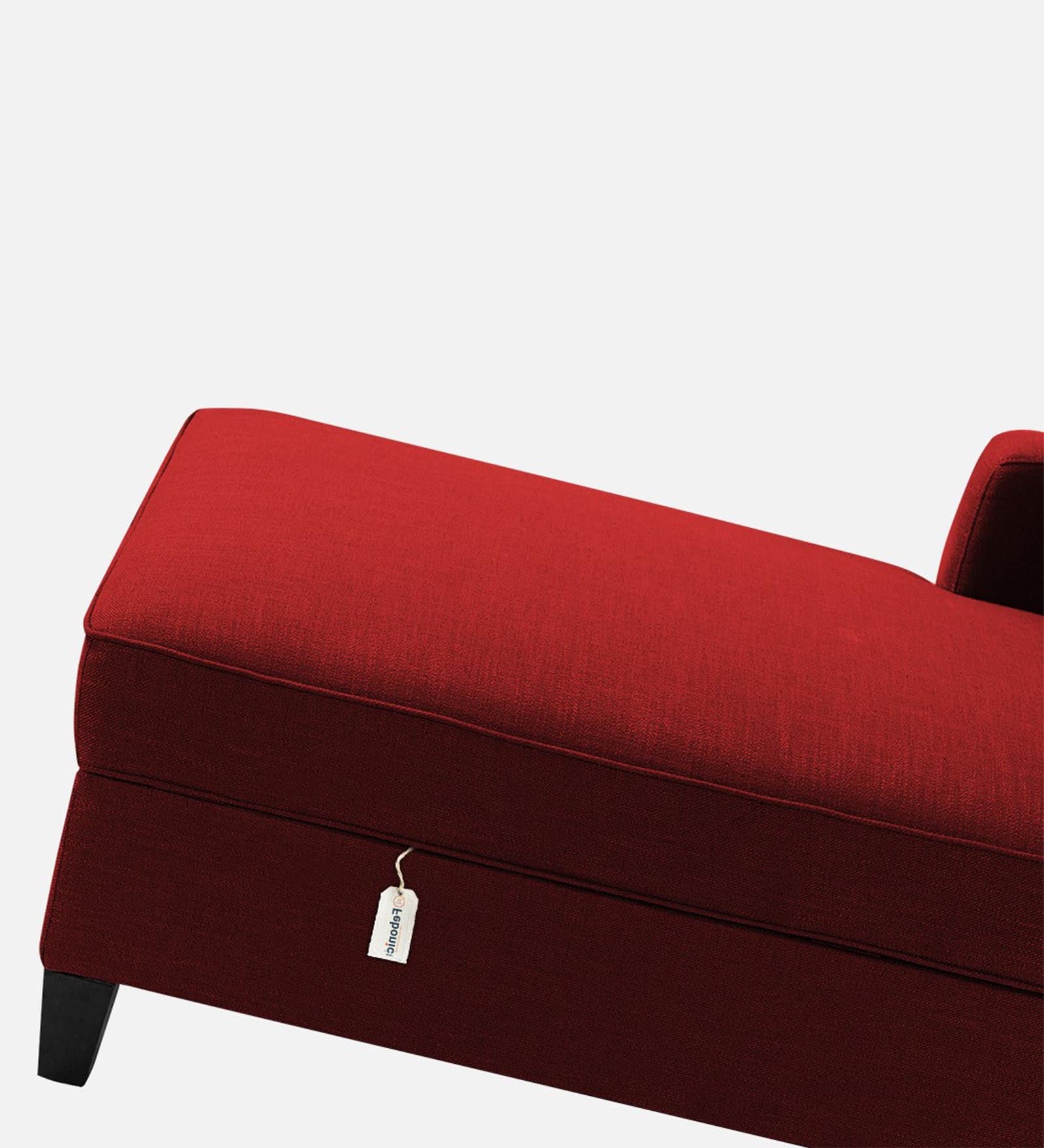 Royee Fabric LHS Chaise Lounger In Blood Maroon Colour With Storage - Febonic Living