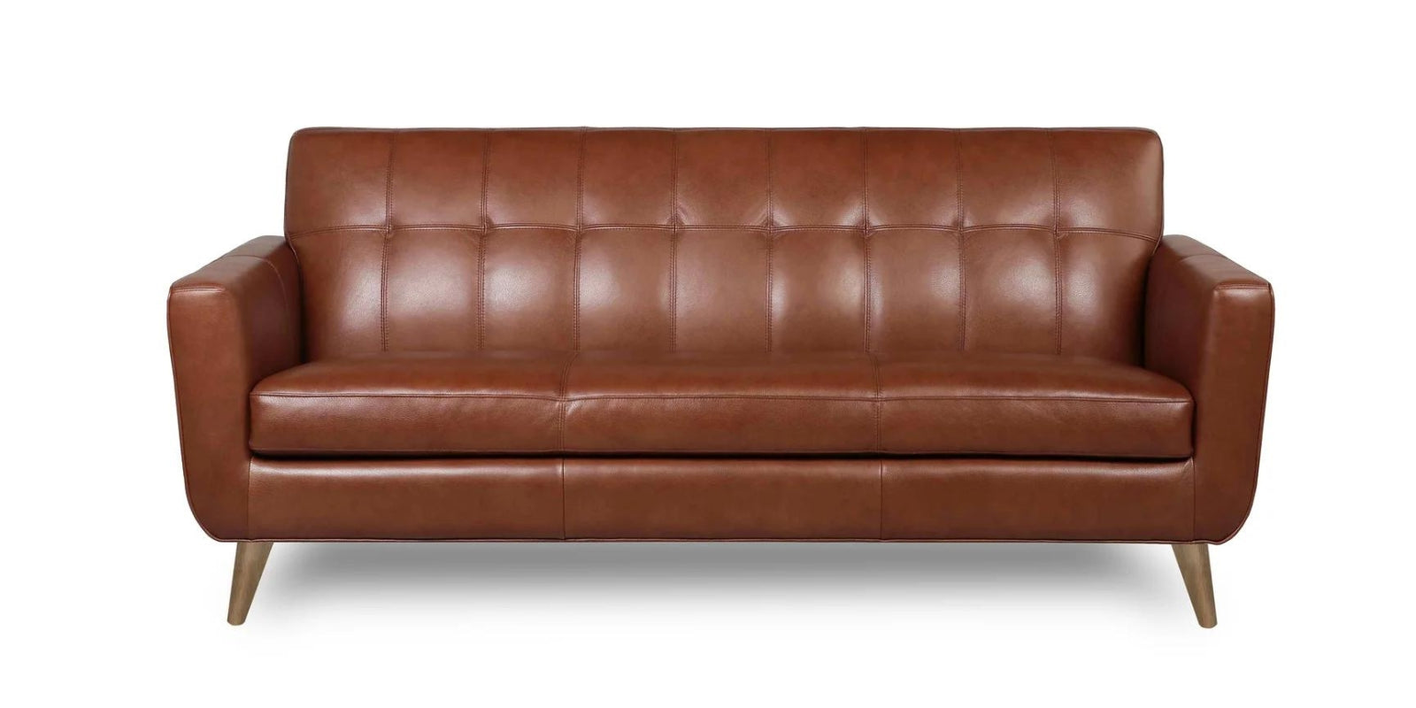 Cori Leatherette 3 Seater Sofa in Brown Finish