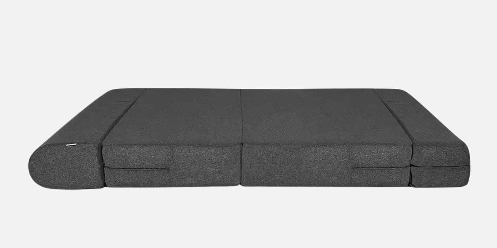 Fleepy Fabric 2 Seater Foldable Sofa Cum Bed In Charcoal Grey Colour - Febonic Living