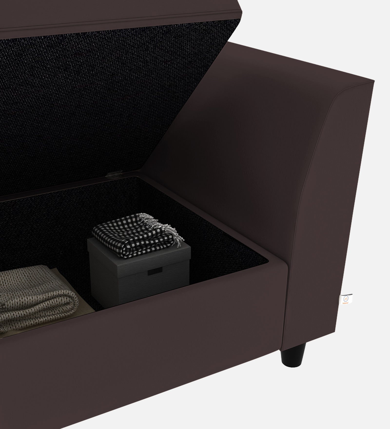 Bristo Velvet 1 Seater Sofa In Mocha Brown Colour With Storage - Febonic Living