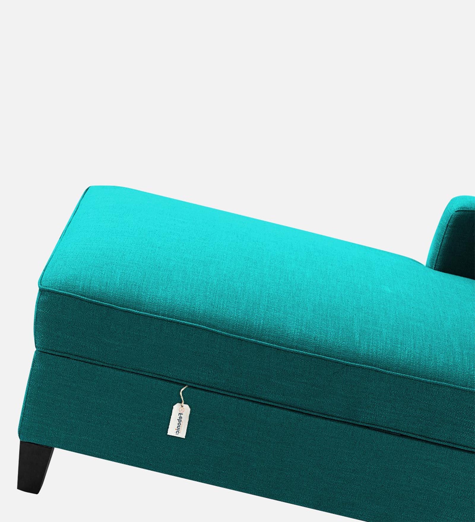 Royee Fabric LHS Chaise Lounger In Sea Green Colour With Storage - Febonic Living