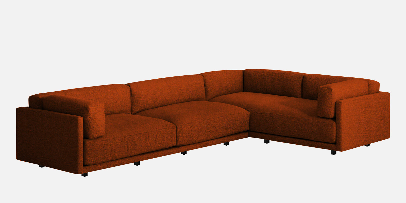 Nixon Fabric 6 Seater RHS Corner Sofa In Burnt Orange Colour - Febonic Living