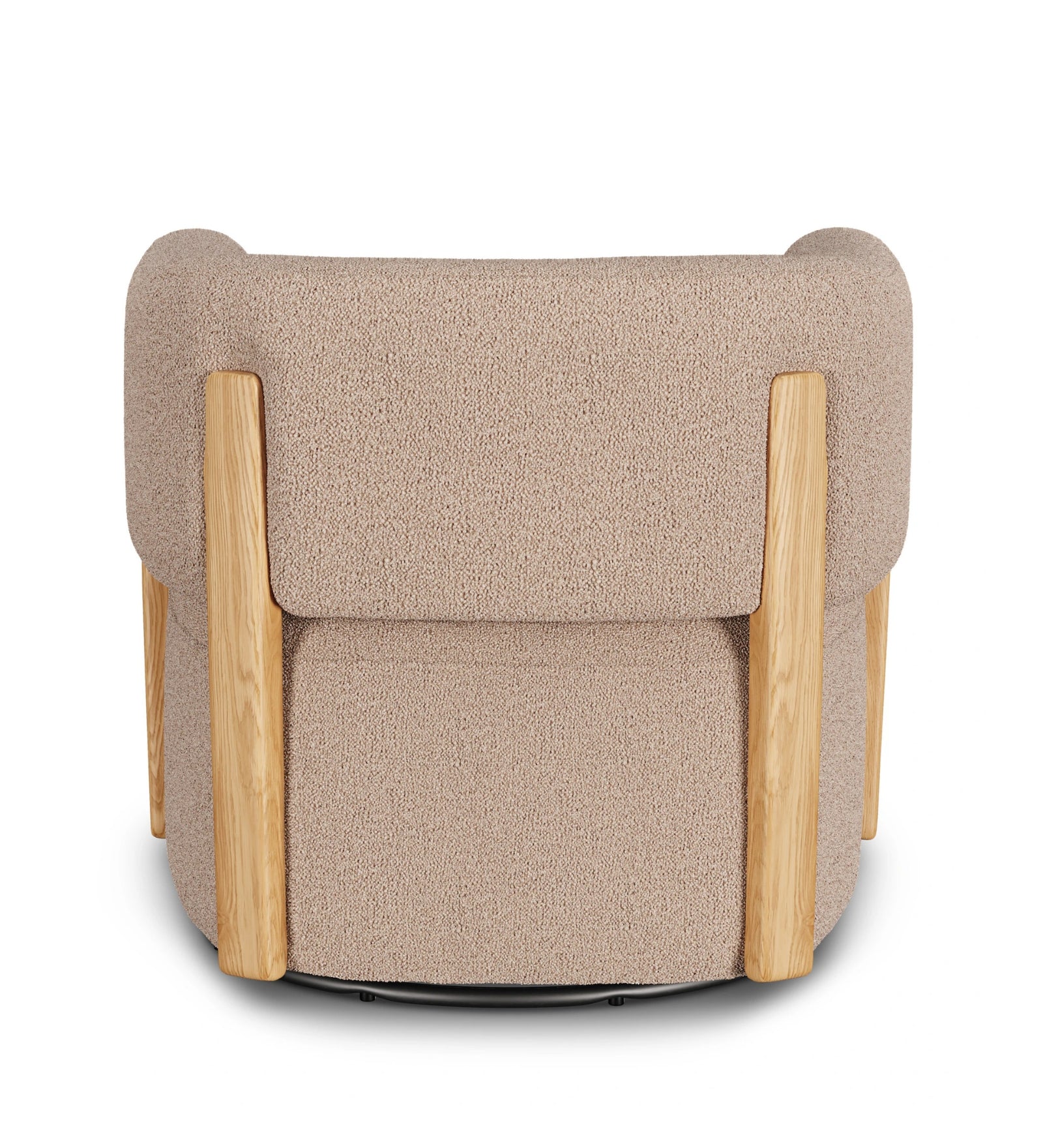 Simba Boucle Fabric Swivel Chair in Mushroom Beige Colour