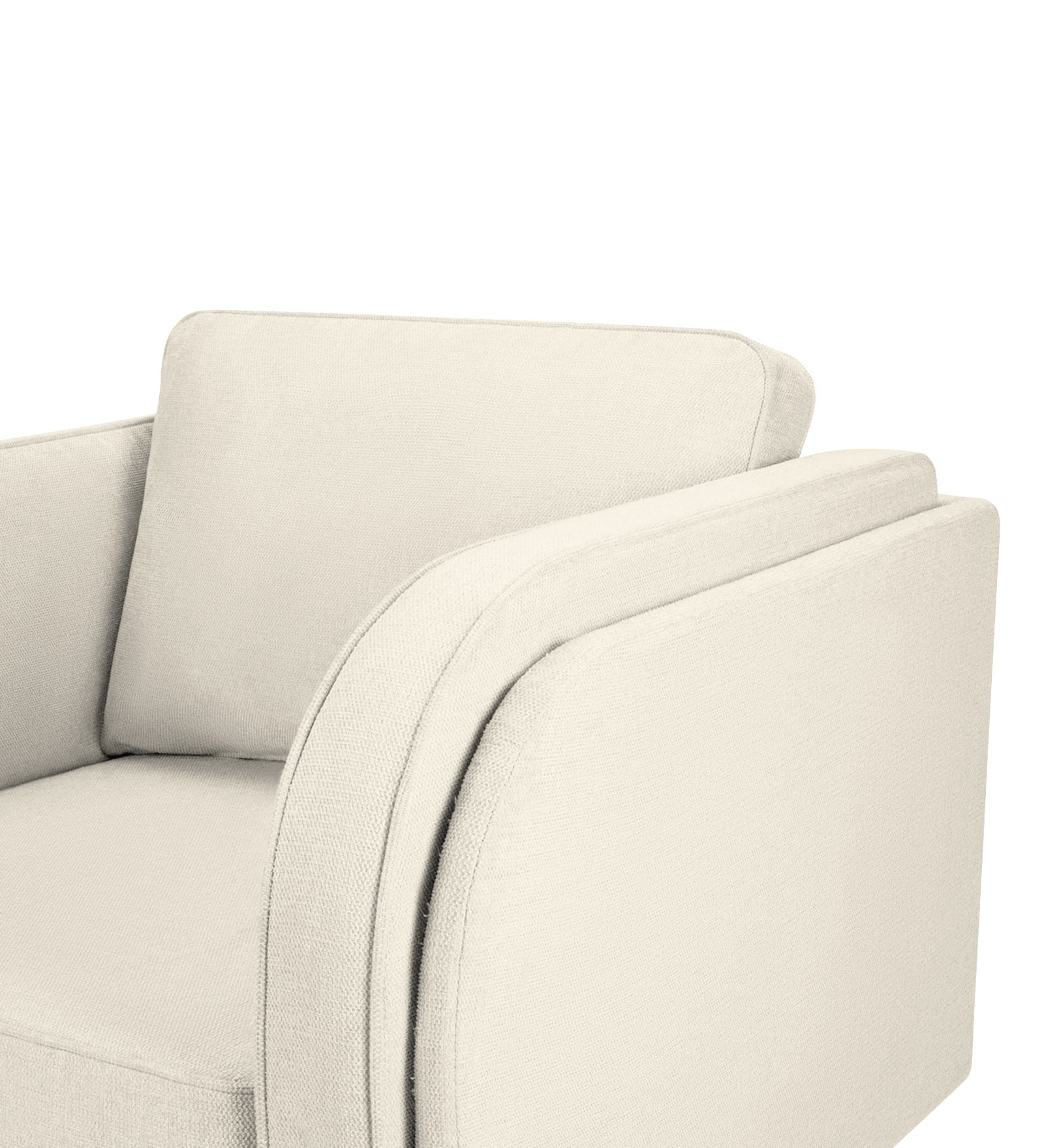 Siddy Fabric 1 Seater Sofa In Ivory Cream Colour - Febonic Living