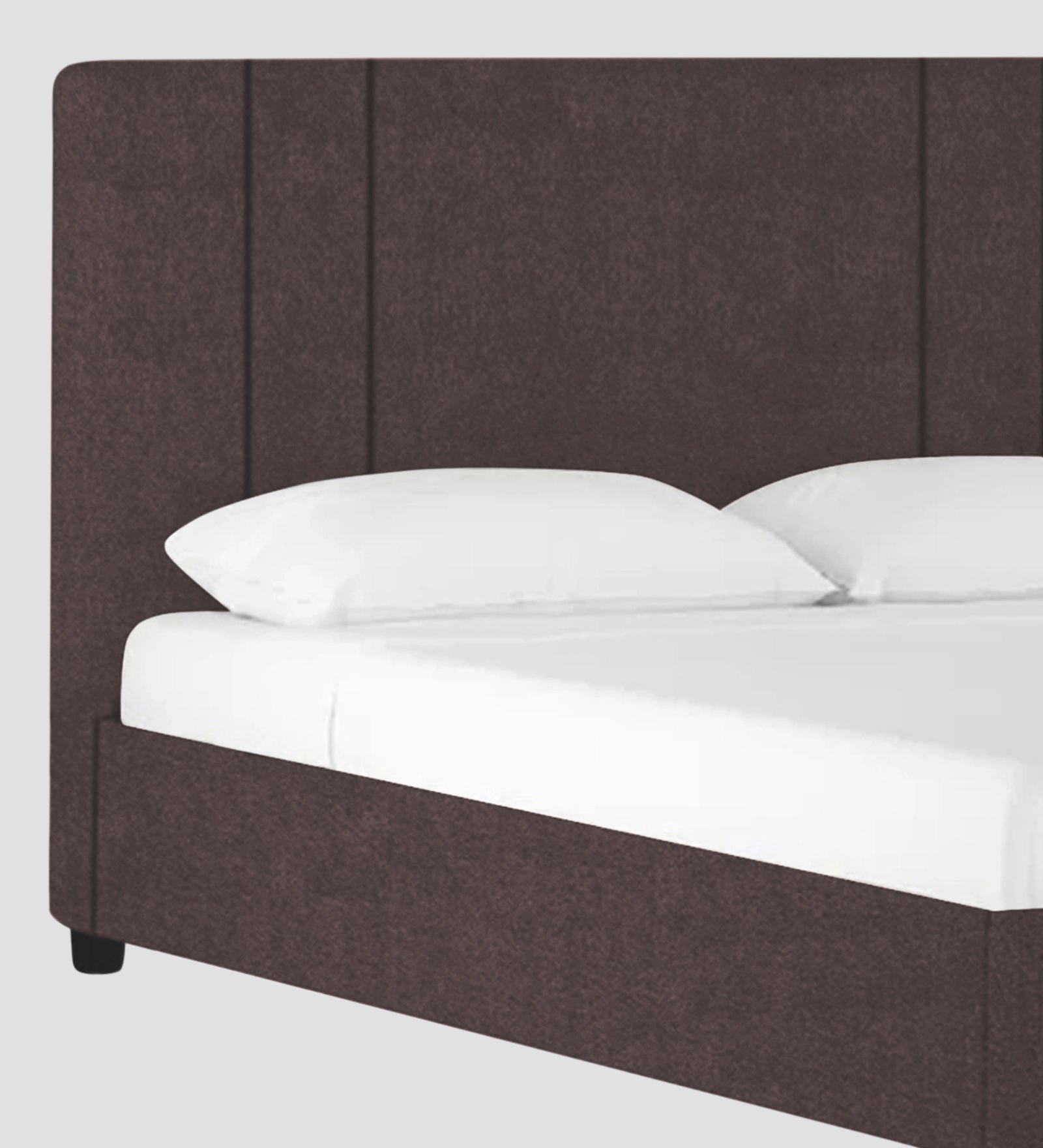 Asyra Velvet Upholstered King Size Bed In Mocha Brown Colour With Box Storage - Febonic Living