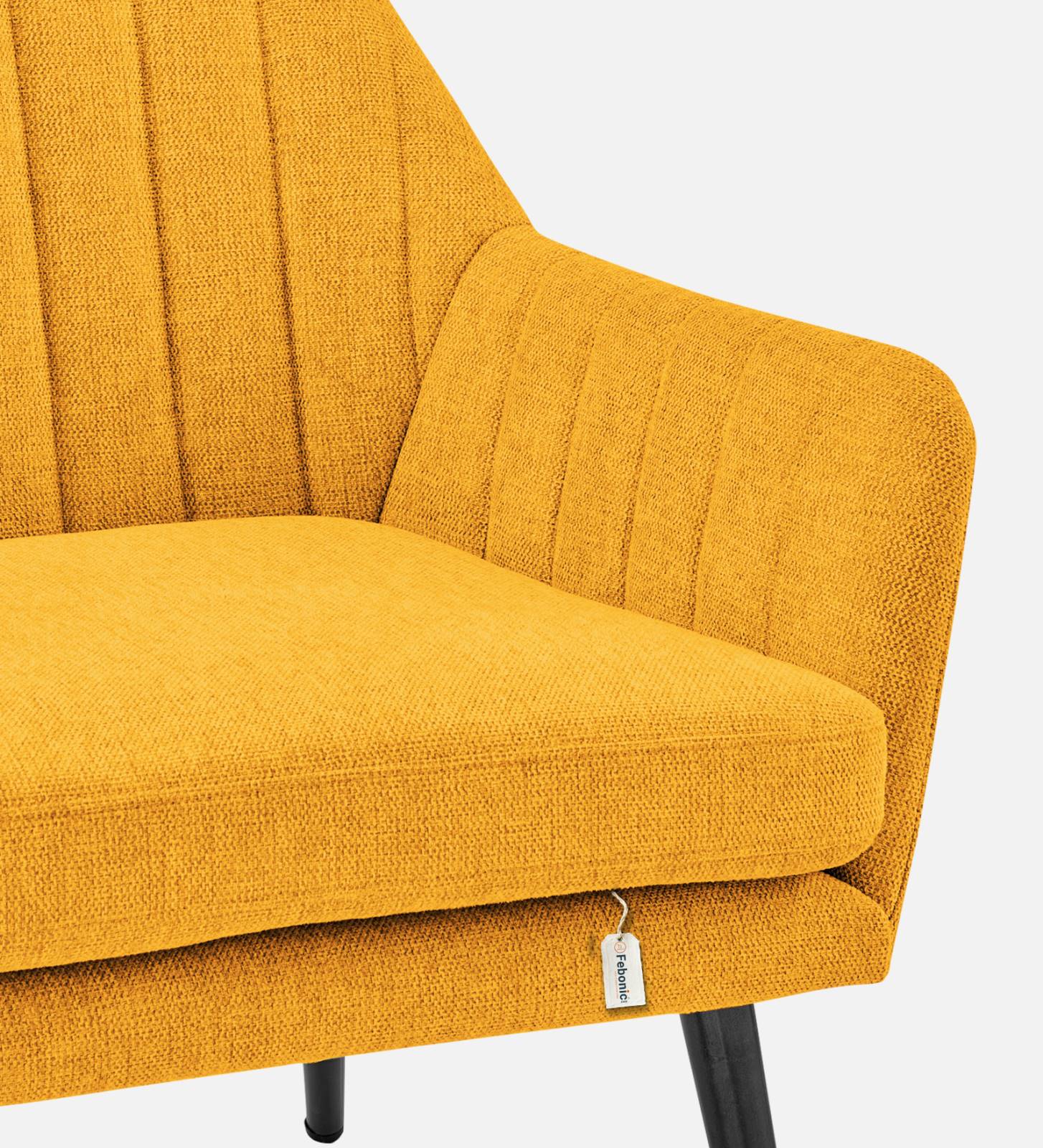 Bella Fabric Arm Chair In Bold Yellow Colour - Febonic Living