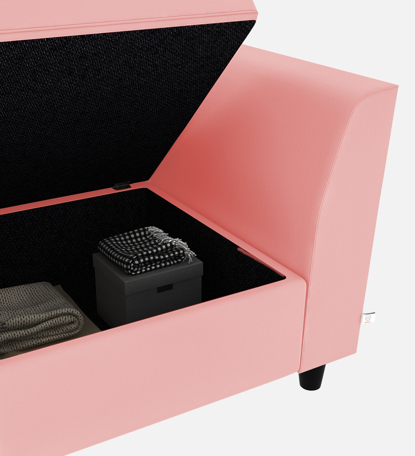 Bristo Velvet 1 Seater Sofa In Millennial Pink Colour With Storage - Febonic Living