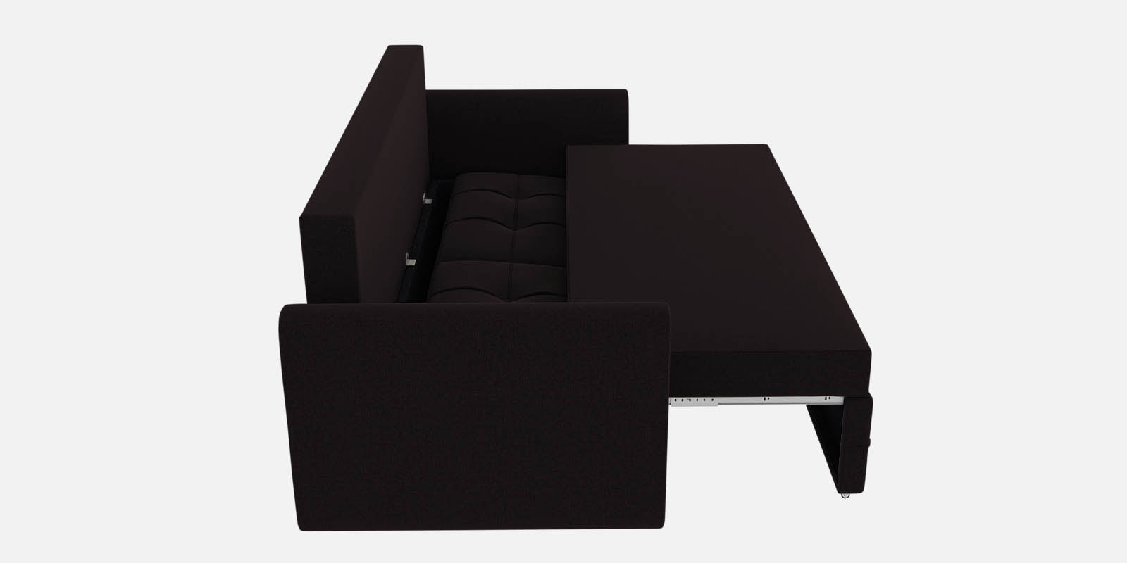 Ines Fabric 3 Seater Pull Out Sofa Cum Bed In Cara Brown Colour With Storage - Febonic Living