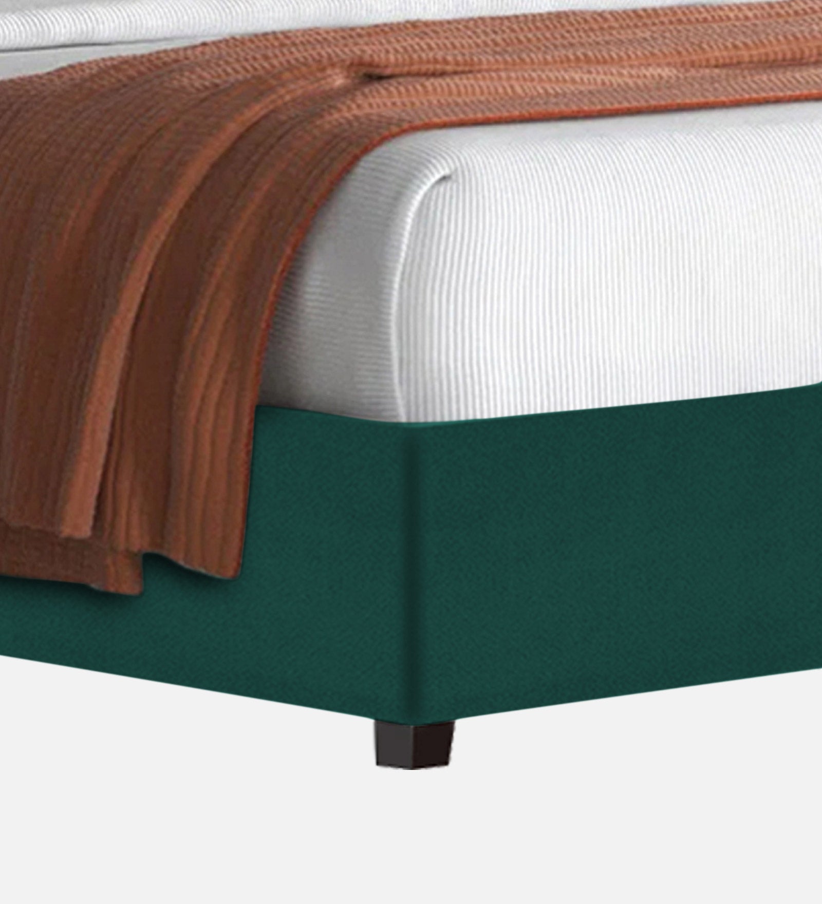Caliya Velvet Queen Size Bed In Forest Green Colour - Febonic Living