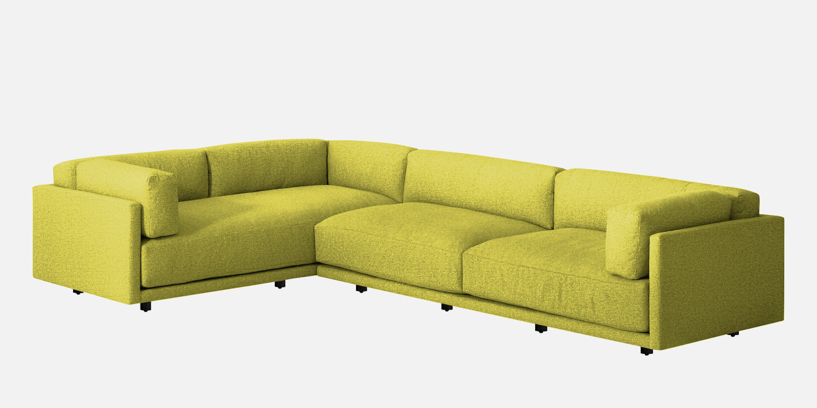 Nixon Fabric 6 Seater LHS Corner Sofa In Parrot Green Colour - Febonic Living