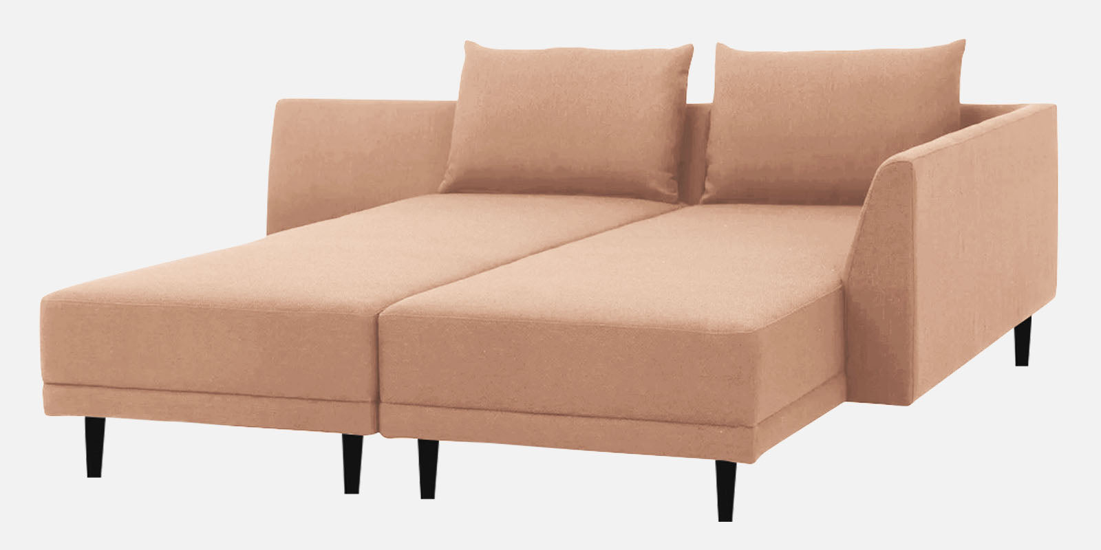 Ira Fabric LHS 6 Seater Convertible Sofa Cum Bed In Cosmic Beige Colour - Febonic Living