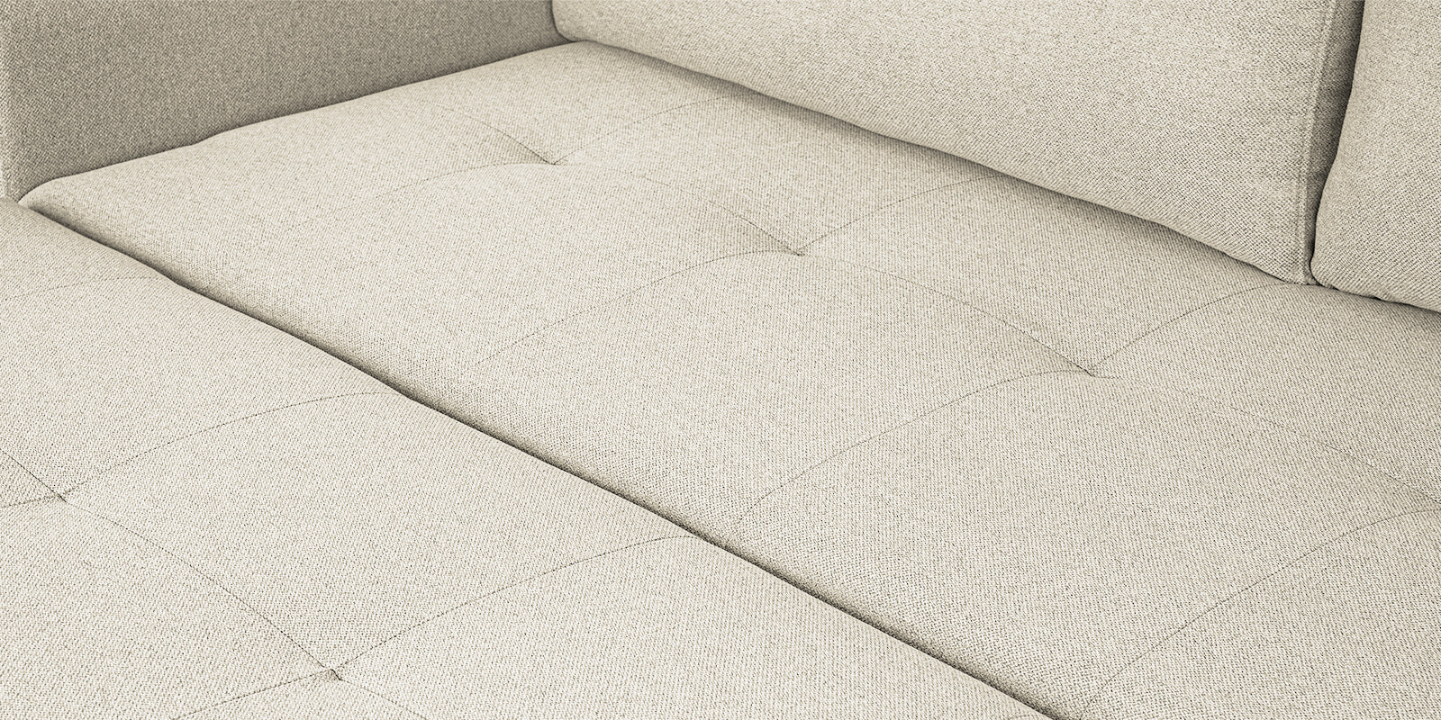 Sigma Fabric 3 Seater Pull Out Sofa Cum Bed In Ivory Cream Colour - Febonic Living