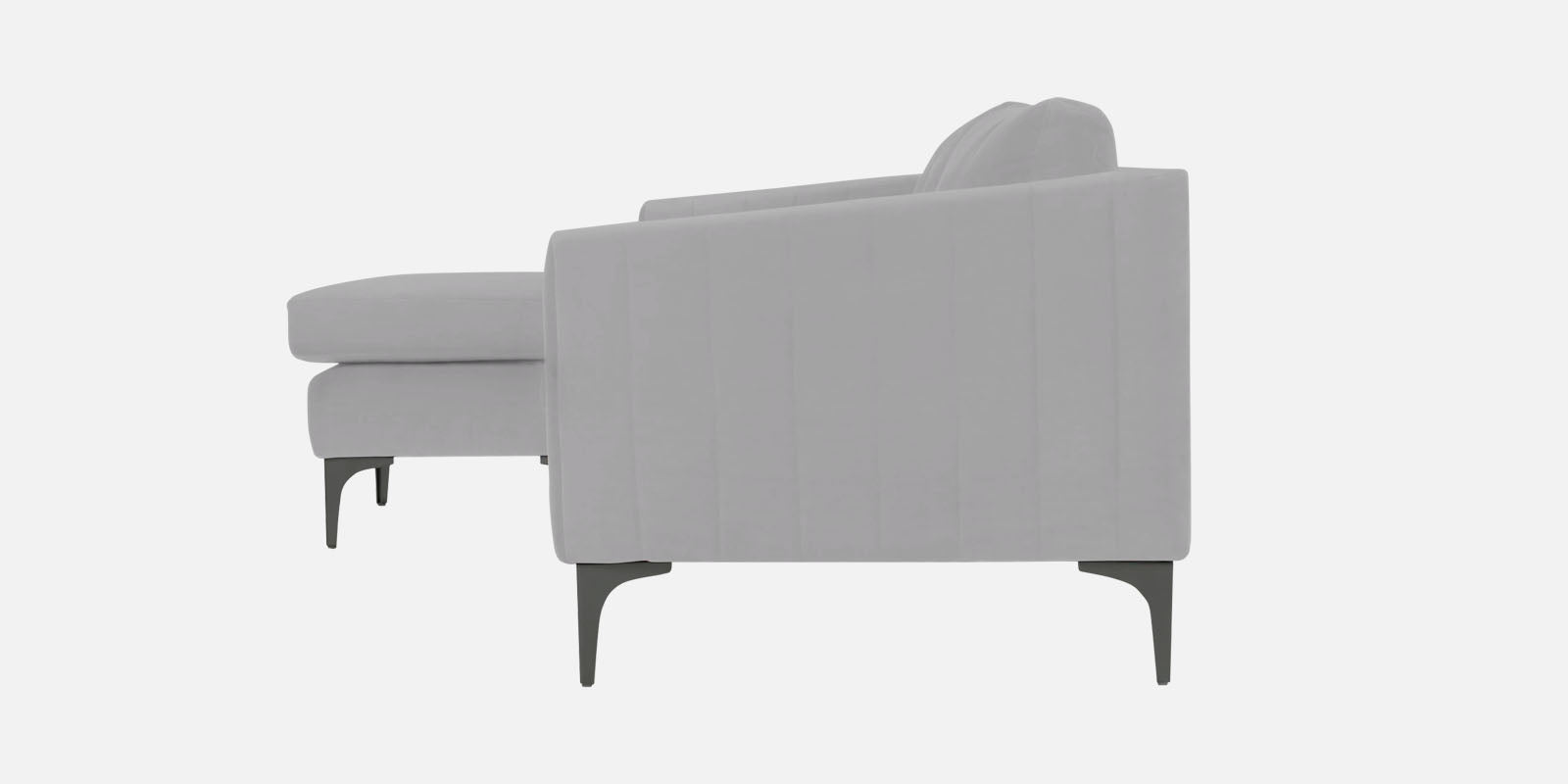 Haru Fabric RHS Sectional Sofa (2+Lounger) In Concrete Grey Colour - Febonic Living