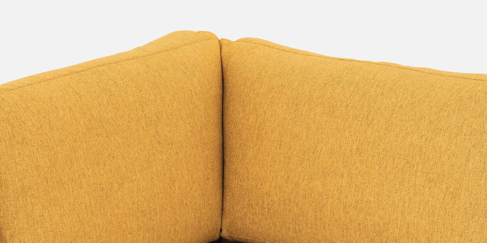 Freedom Velvet 6 Seater LHS Corner Sofa In Turmeric Yellow Colour With Ottoman - Febonic Living