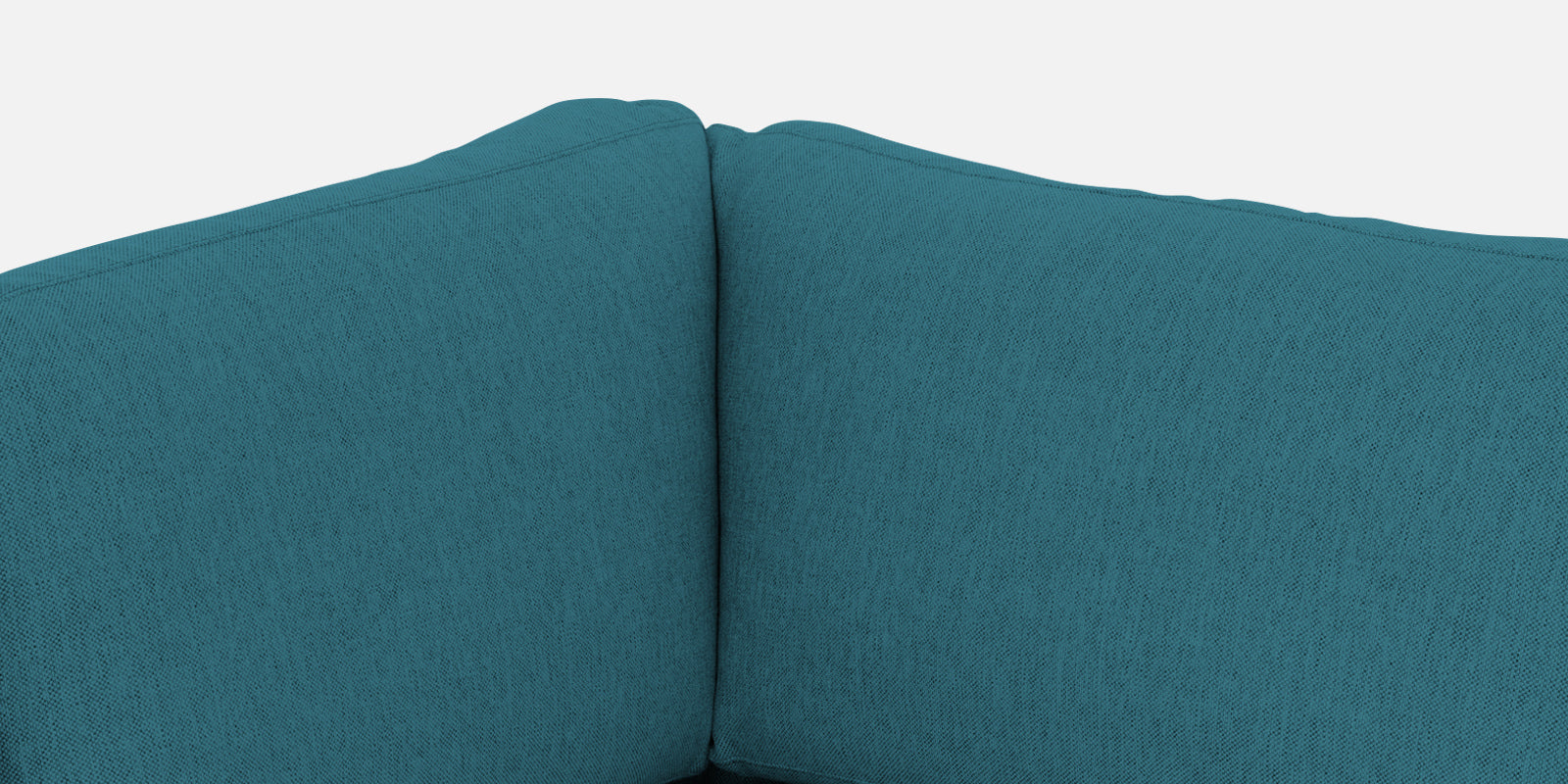 Freedom Velvet 6 Seater LHS Corner Sofa In Aqua Blue Colour With Ottoman - Febonic Living