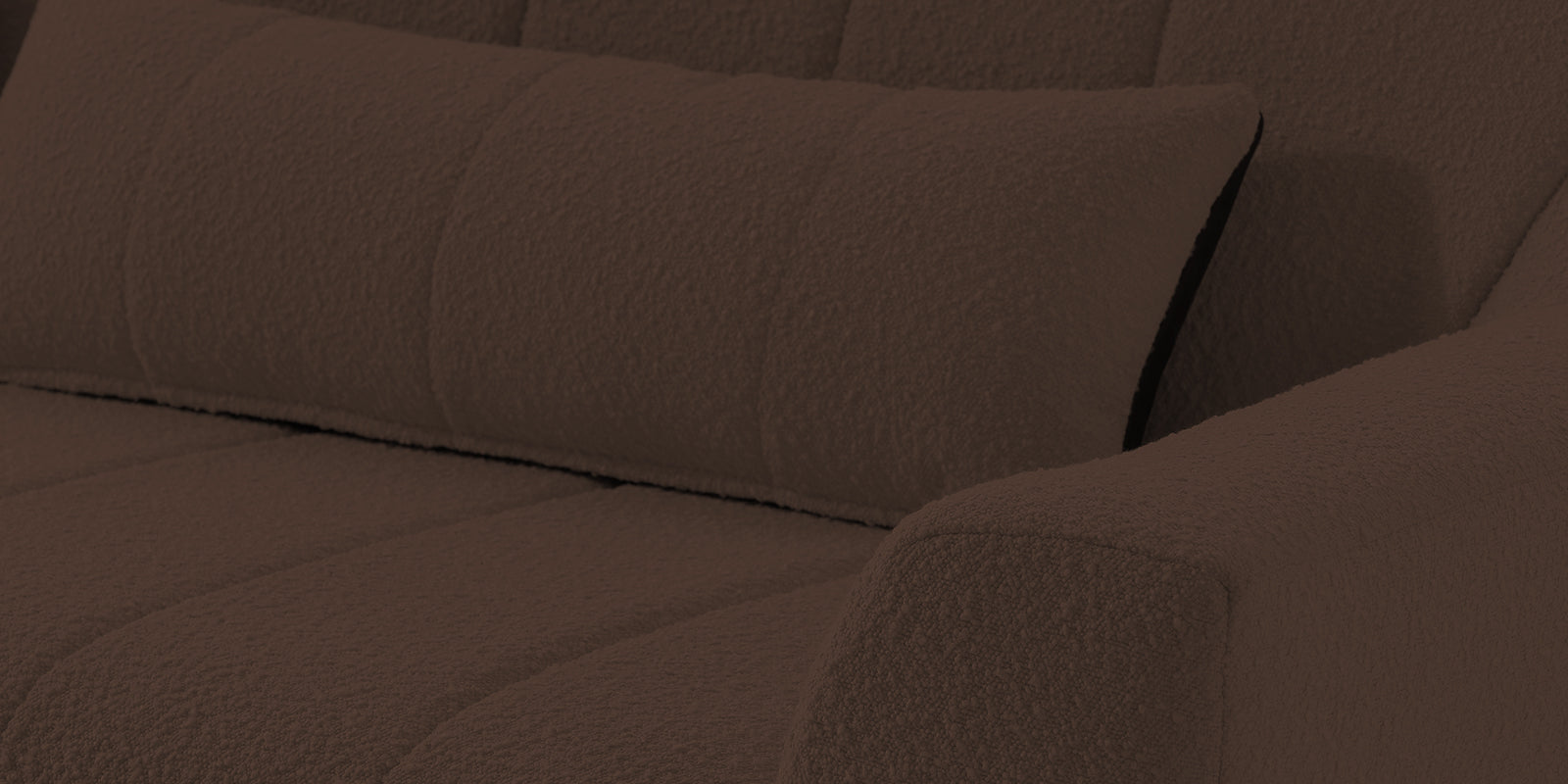 Nesco Boucle Fabric 3 Seater Sofa In Bringo Brow Colour
