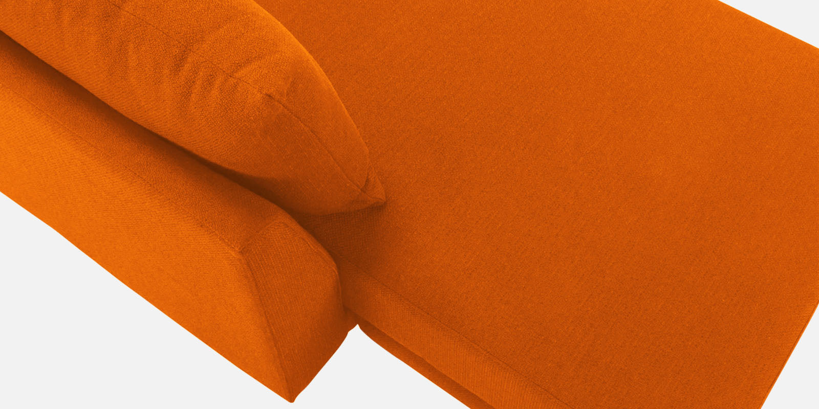 Ira Fabric LHS 6 Seater Convertible Sofa Cum Bed In Vivid Orange Colour - Febonic Living