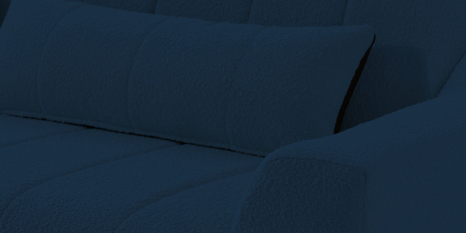 Nesco Boucle Fabric 3 Seater Sofa in Danim Blue Colour