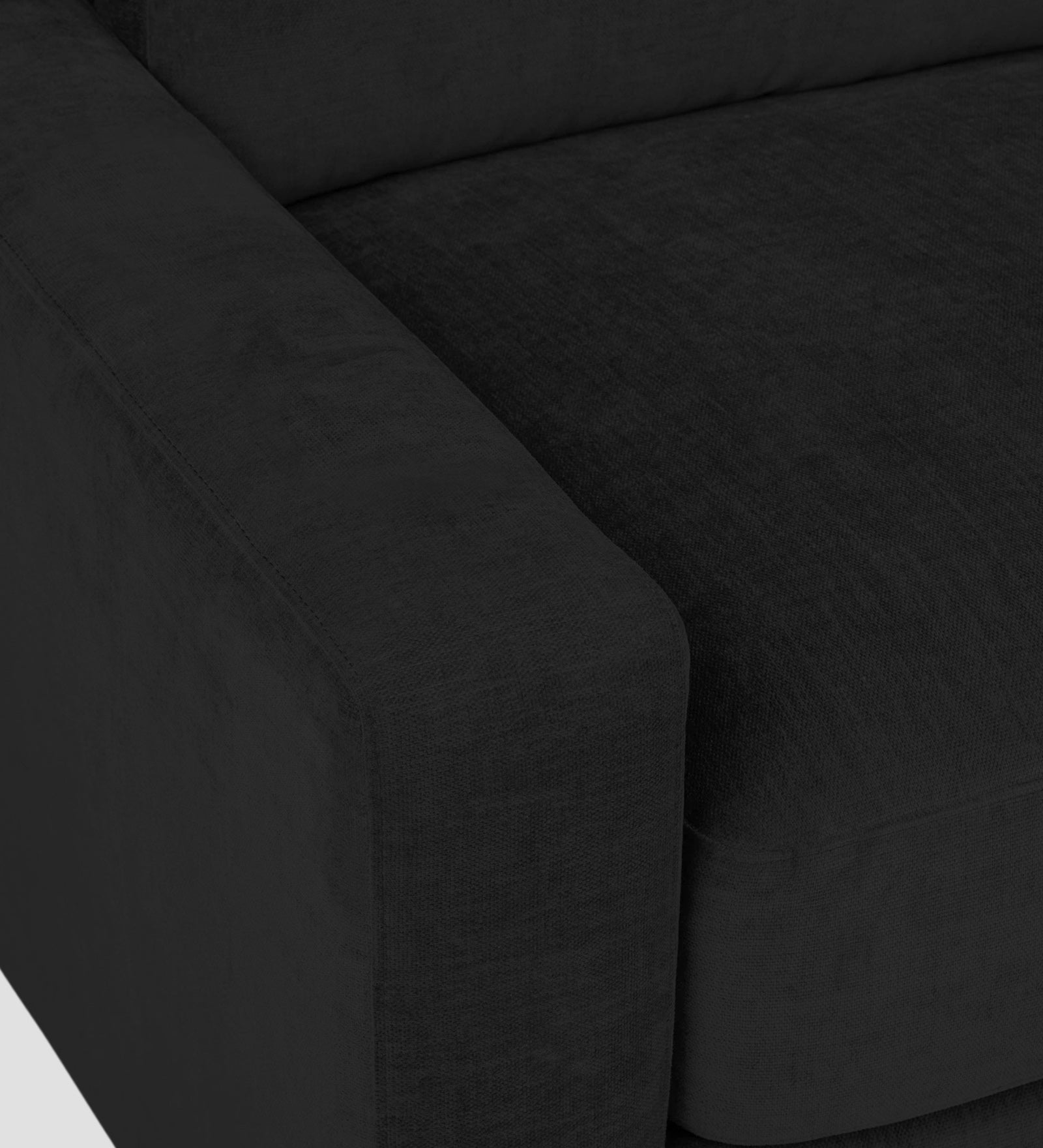 Dara Fabric 1 Seater Sofa In Zed Black Colour - Febonic Living
