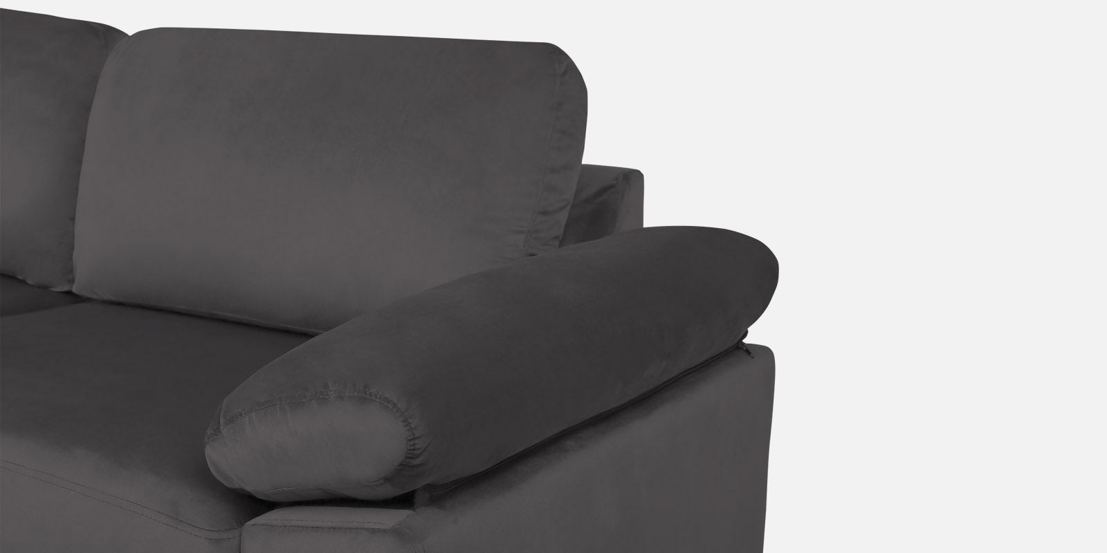 Vegas Velvet LHS Sectional Sofa (3+Lounger) In Davy Grey Colour - Febonic Living