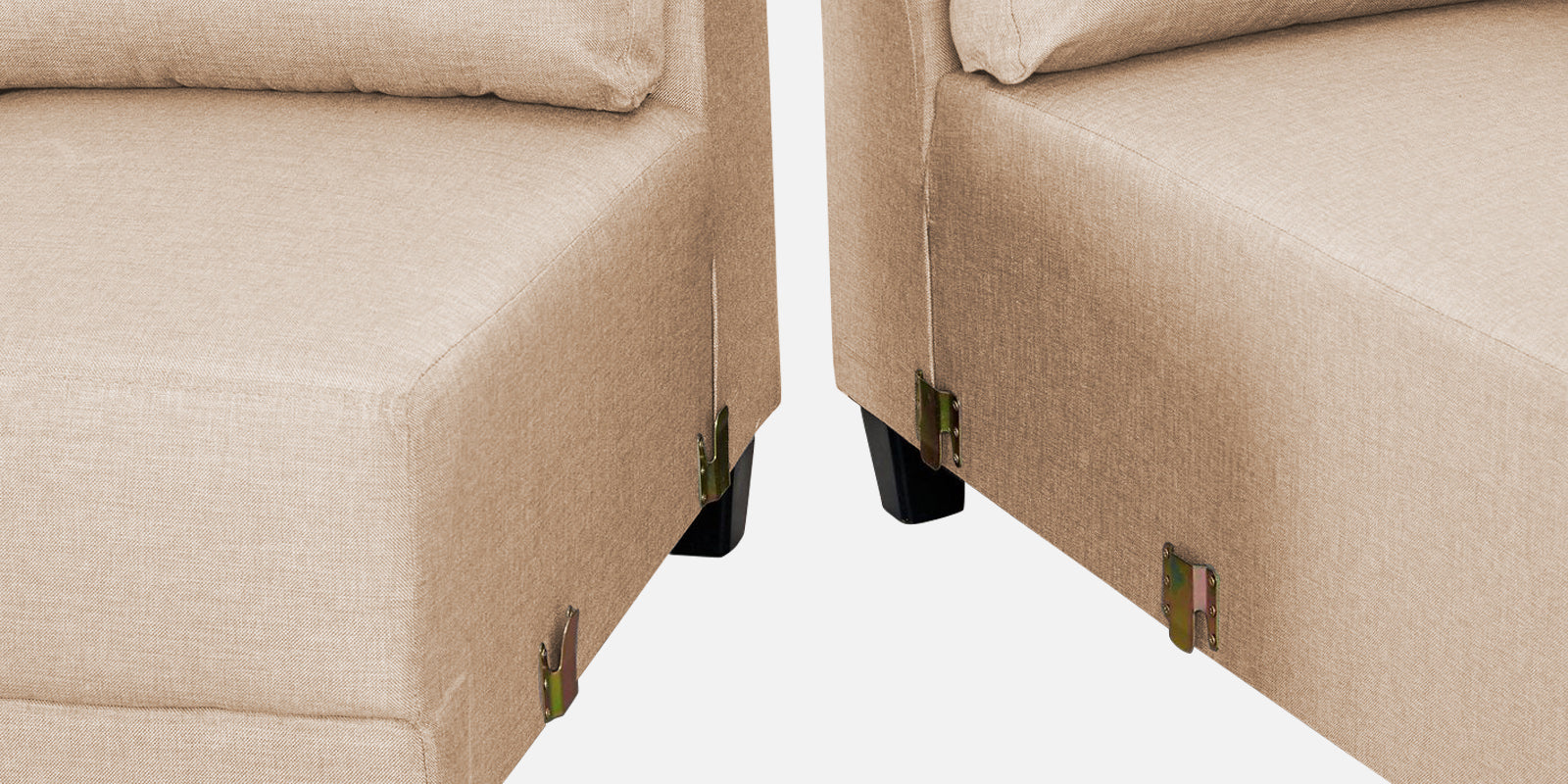 Perry Fabric LHS Sectional Sofa (3+Lounger) In Woom Beige Colour - Febonic Living