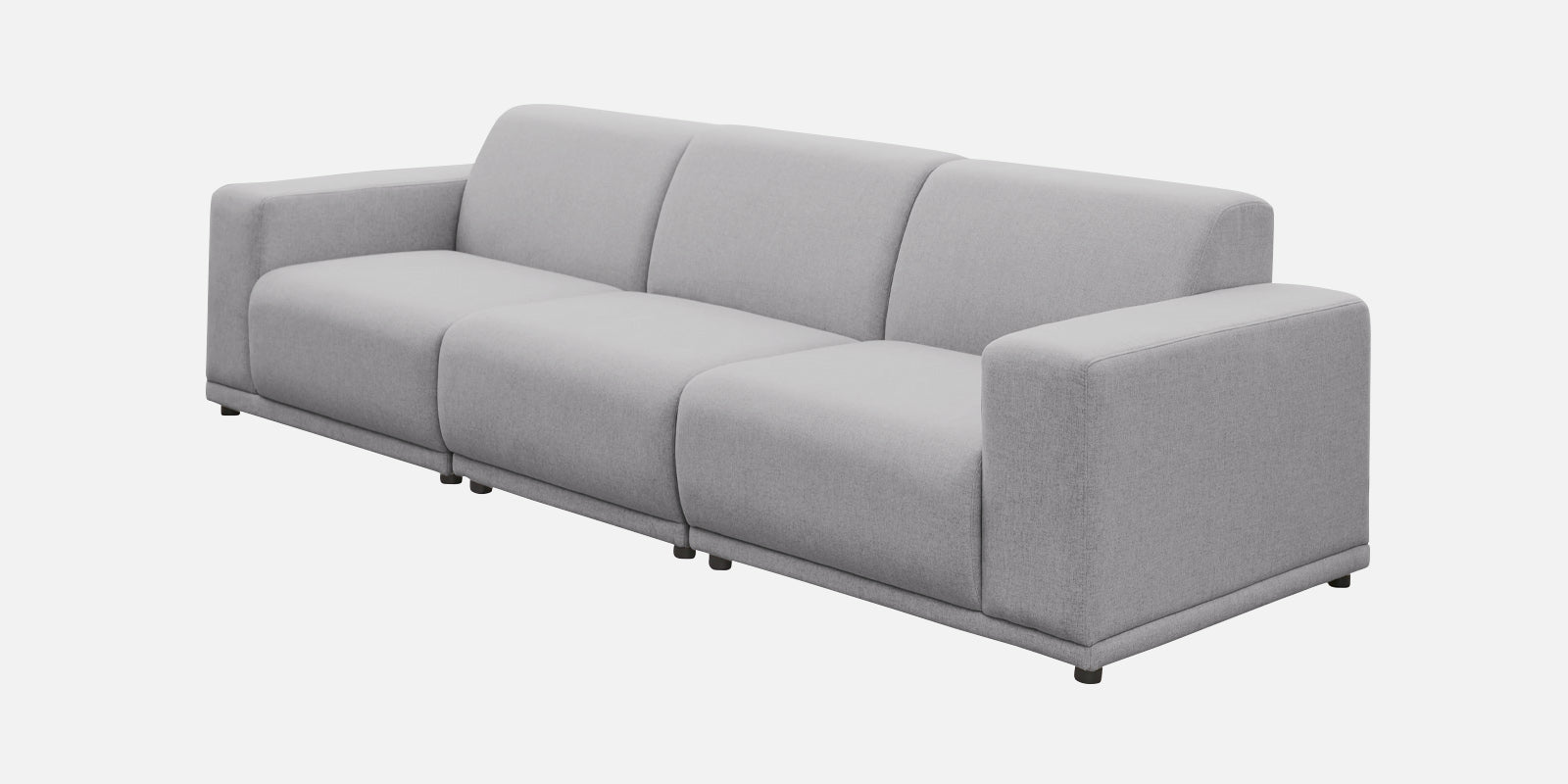 Adam Fabric LHS Sectional Sofa (3+Ottoman Lounger) In Lit Grey Colour - Febonic Living