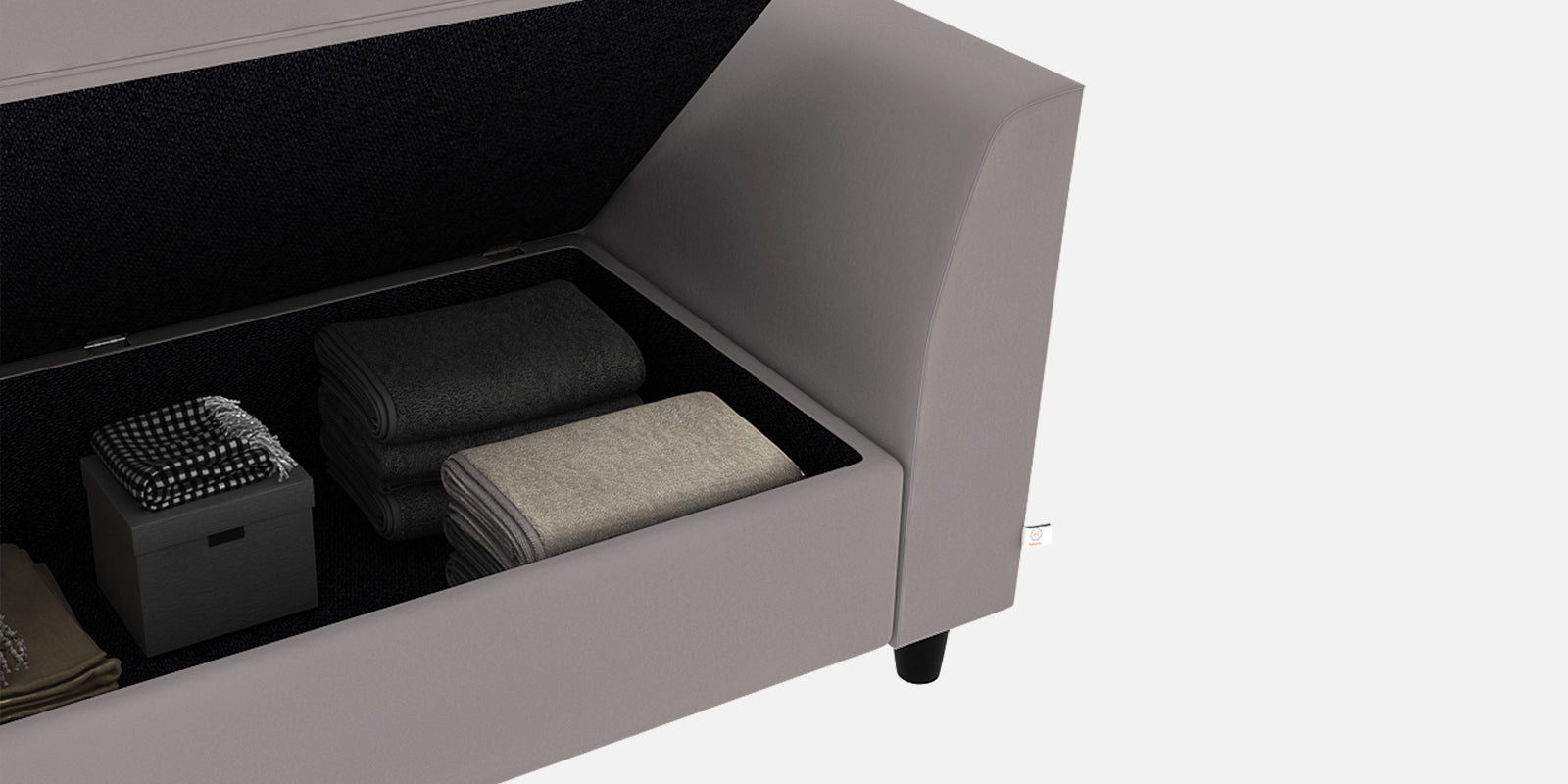 Bristo Velvet 2 Seater Sofa In Pearl Grey Colour With Storage - Febonic Living