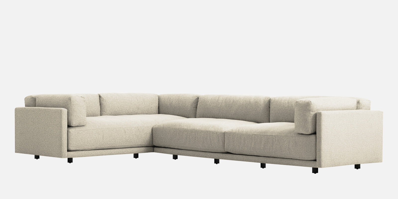 Nixon Fabric 6 Seater RHS Corner Sofa In Ivory Cream Colour - Febonic Living