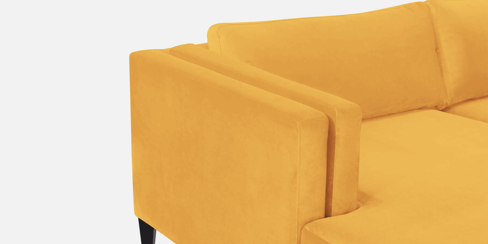 Jasper Velvet RHS Sectional Sofa (3+Lounger) In Turmeric yellow Colour - Febonic Living
