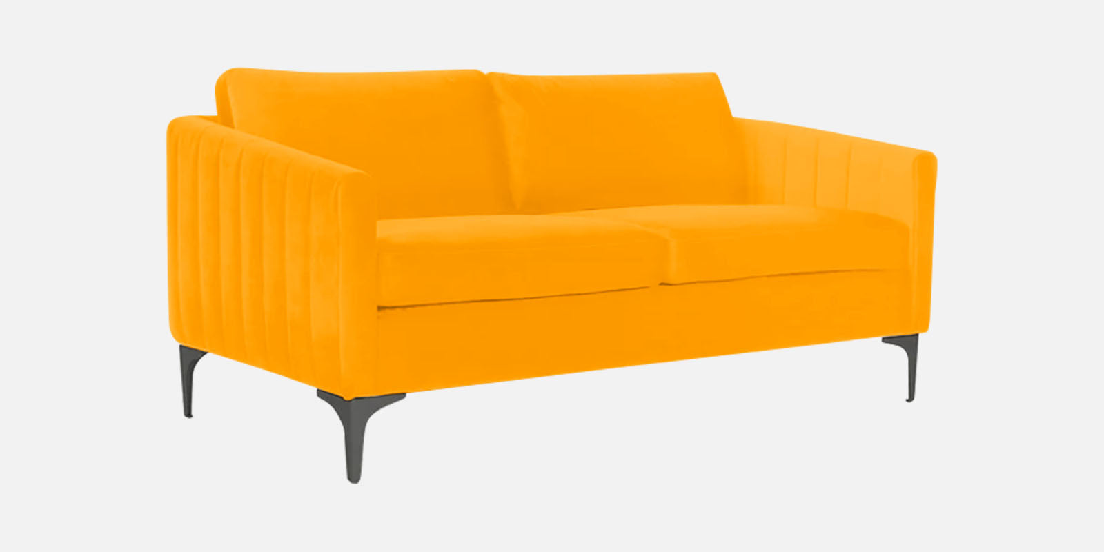 Haru Velvet 2 Seater Sofa In Saffron yellow Colour - Febonic Living