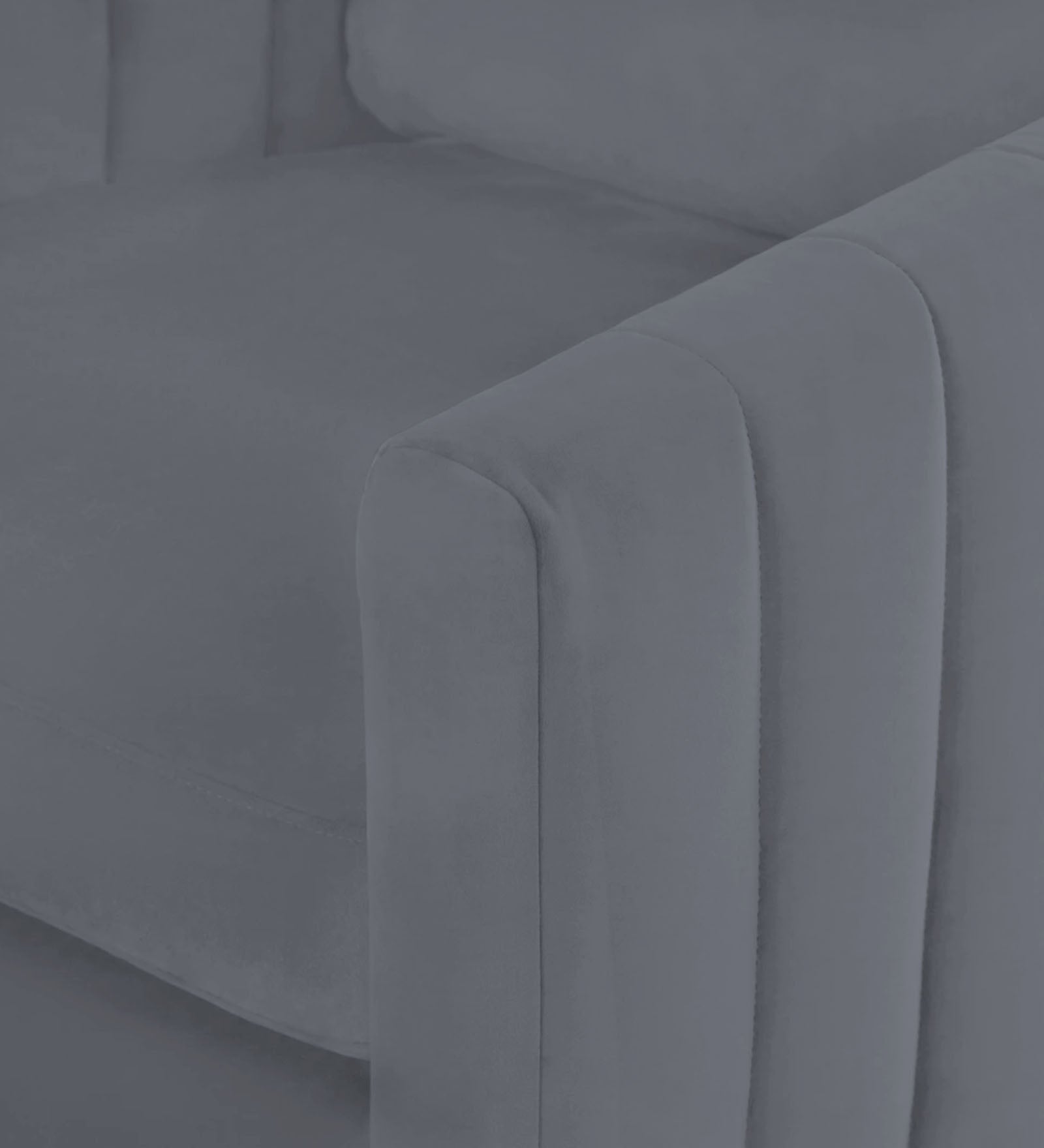 Haru Velvet 1 Seater Sofa In Pubble Grey Colour - Febonic Living