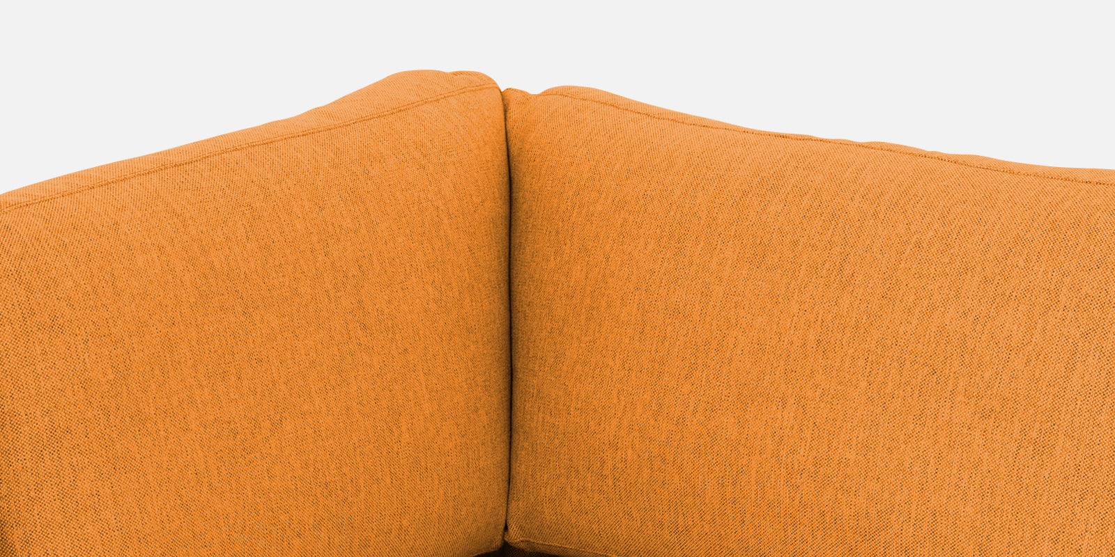 Freedom Velvet 6 Seater LHS Corner Sofa In Tangerine Orange Colour With Ottoman - Febonic Living