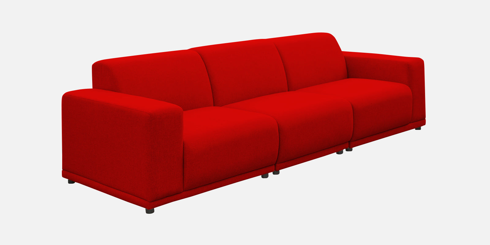 Adam Fabric RHS Sectional Sofa (3+Ottoman Lounger) In Ruby Red Colour - Febonic Living