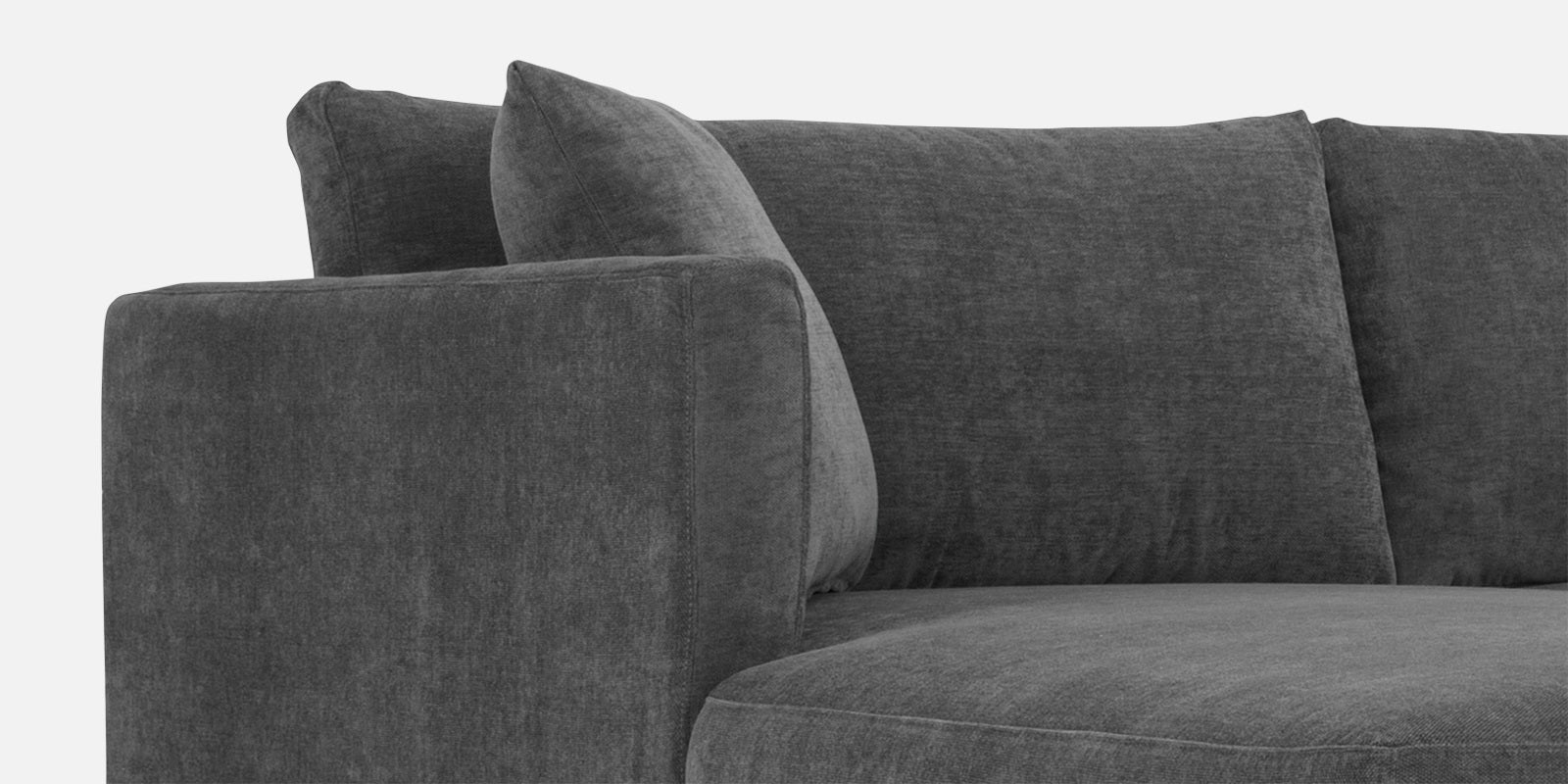 Northern Fabric RHS Sectional Sofa (3+Lounger) In Charcoal grey Colour - Febonic Living