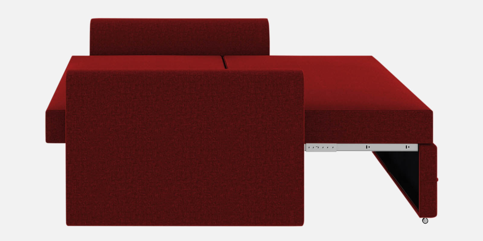 Ines Fabric 3 Seater Pull Out Sofa Cum Bed In Blood Maroon Colour With Storage - Febonic Living